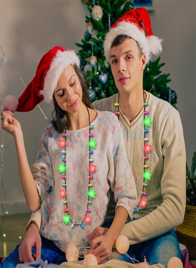 Traplace 4 PCS Christmas Light Up Necklaces, 8 LED Bulbs Light Up Christmas Necklace, 3 Modes Colorful Xmas Party Supplies for Women, Xmas Decor for Ugly Sweater Holiday Party Festive Gifts - Image 4